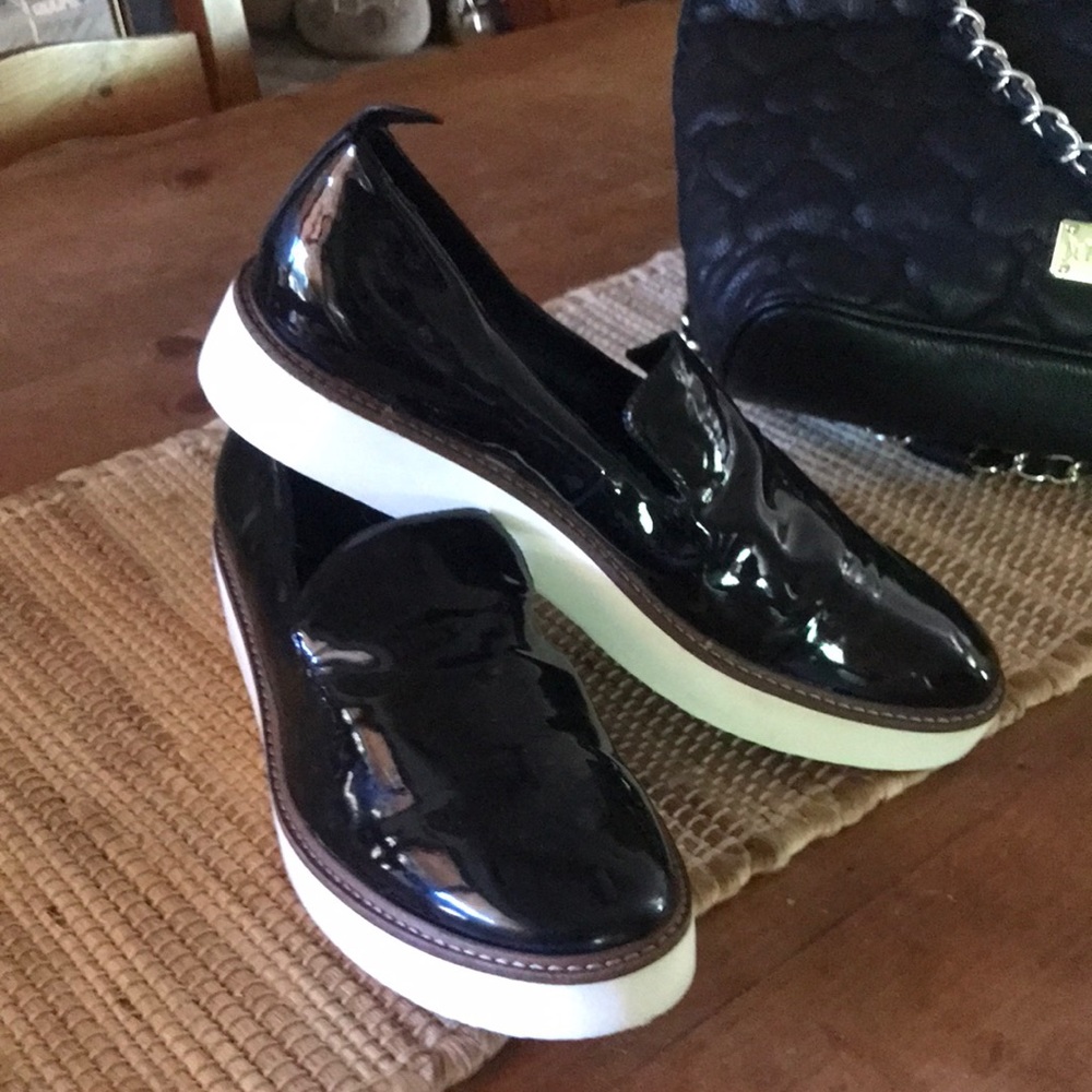 VINCE patent leather slip ons 9